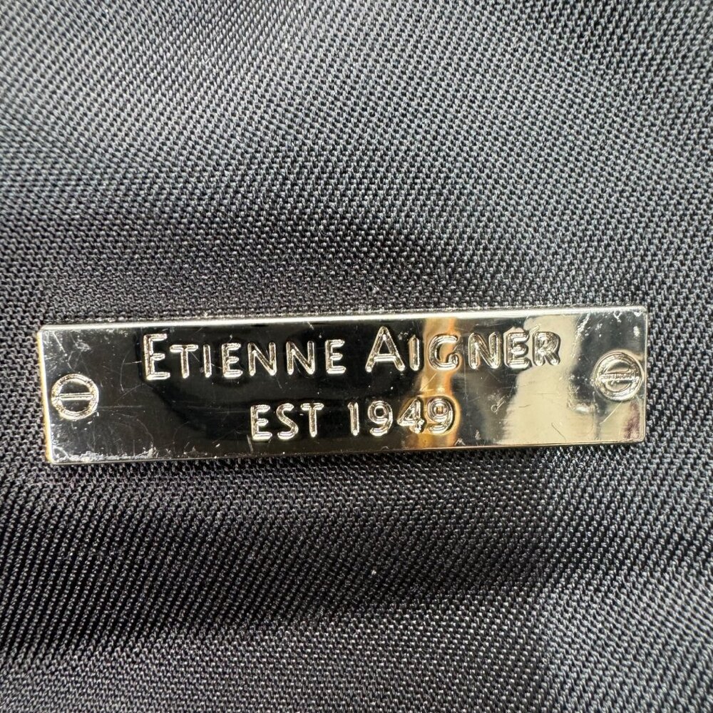 Etienne Aigner Black Shoulder Bag With Leather Accents & Silver Hardware - Picture 2 of 6